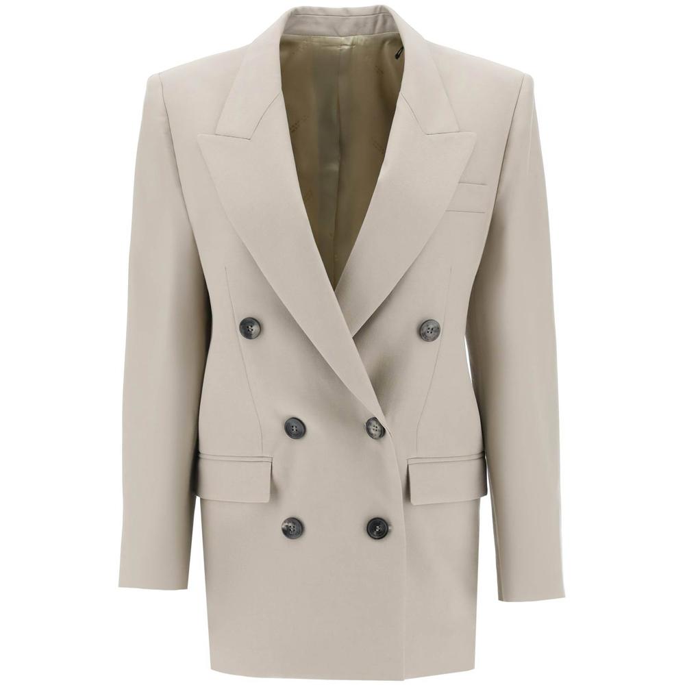 Isabel Marant 'Nevimea' Double-Breasted Wool Jacket - Grey - Women's Blazers &amp; Vests