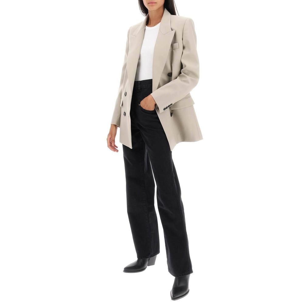 Isabel Marant 'Nevimea' Double-Breasted Wool Jacket - Grey - Women's Blazers &amp; Vests