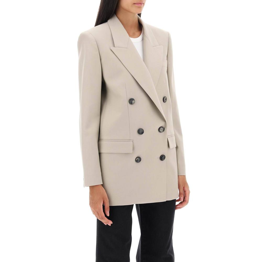 Isabel Marant 'Nevimea' Double-Breasted Wool Jacket - Grey - Women's Blazers &amp; Vests