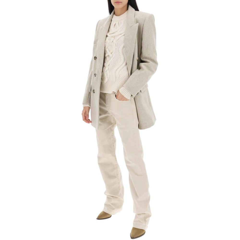 Isabel Marant Floyd Wool Crepe Blazer - Beige - Women's Blazers &amp; Vests