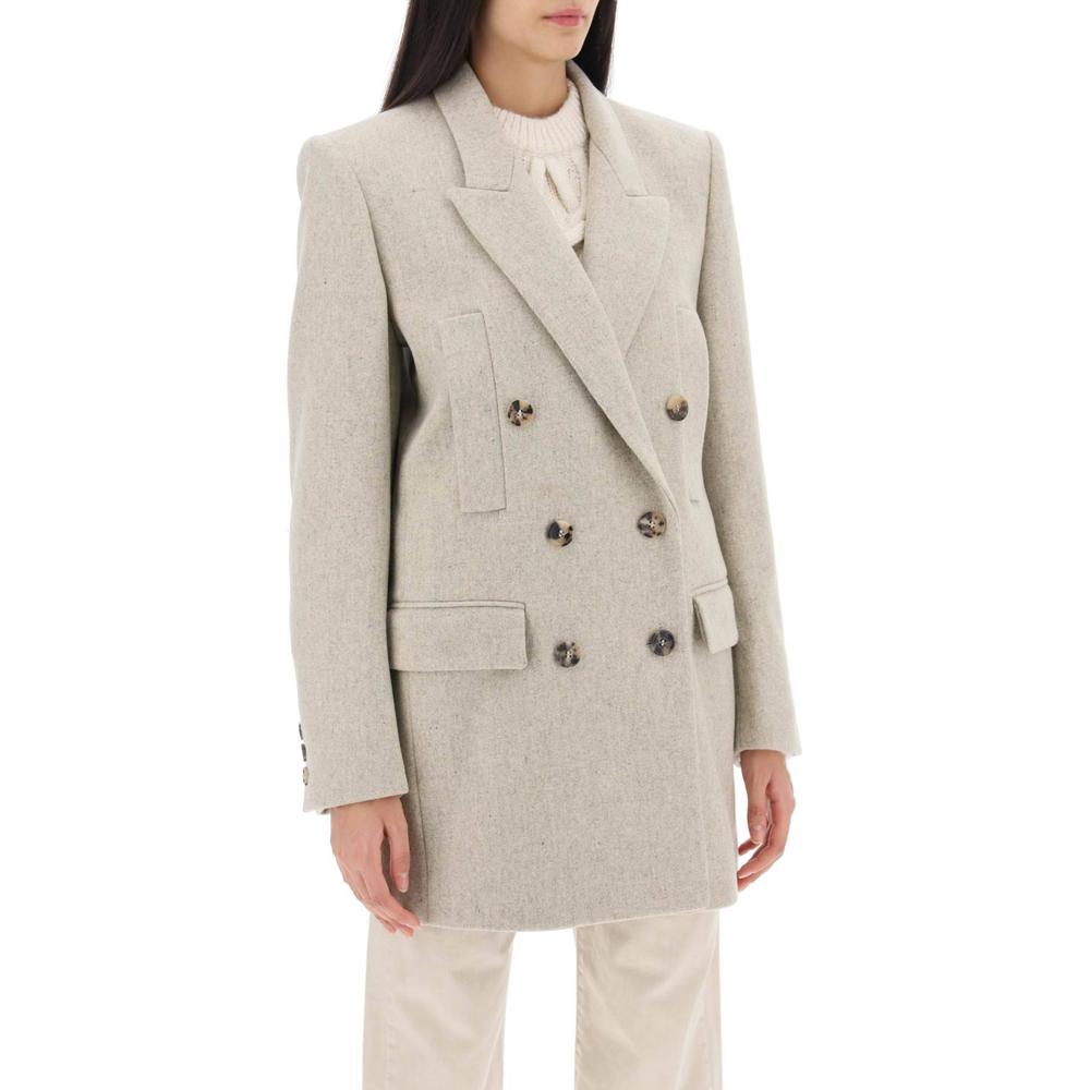 Isabel Marant Floyd Wool Crepe Blazer - Beige - Women's Blazers &amp; Vests